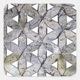 Natuurlijke Grijze Steen Mozaïek patroon bloem van Vierkante Sticker