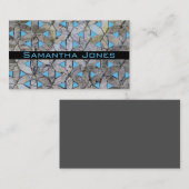 Natuurlijke Grijze Steen Mozaïek patroon bloem van Visitekaartje (Voorkant / Achterkant)