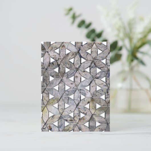 Natuurlijke grijze steenmozaïek, levensbloem briefkaart (Staand voorkant)