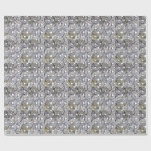 Natuurlijke grijze steenmozaïek, levensbloem cadeaupapier (Vlak)