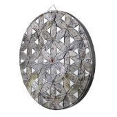 Natuurlijke grijze steenmozaïek, levensbloem dartbord (Voorkant Rechts)