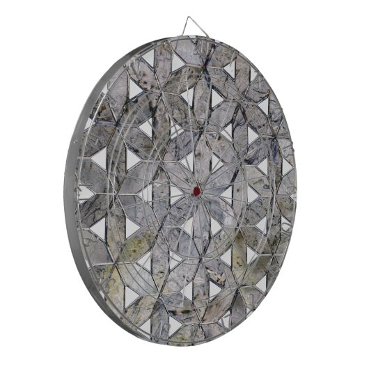 Natuurlijke grijze steenmozaïek, levensbloem dartbord (Voorkant Links)