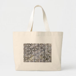 Natuurlijke grijze steenmozaïek, levensbloem grote tote bag