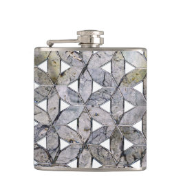 Natuurlijke grijze steenmozaïek, levensbloem heupfles