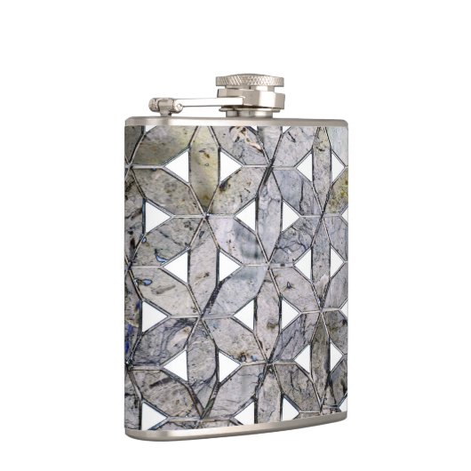 Natuurlijke grijze steenmozaïek, levensbloem heupfles (Rechts)