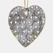 Natuurlijke grijze steenmozaïek, levensbloem keramisch ornament (Links)