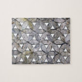 Natuurlijke grijze steenmozaïek, levensbloem legpuzzel (Horizontaal)