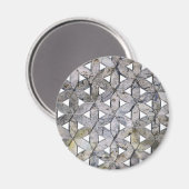 Natuurlijke grijze steenmozaïek, levensbloem magneet (Voorkant / Achterkant)