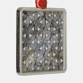 Natuurlijke grijze steenmozaïek, levensbloem metalen ornament (Rechts)