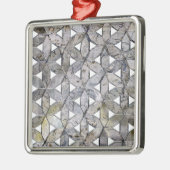 Natuurlijke grijze steenmozaïek, levensbloem metalen ornament (Links)