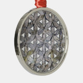 Natuurlijke grijze steenmozaïek, levensbloem metalen ornament (Rechts)