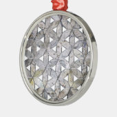 Natuurlijke grijze steenmozaïek, levensbloem metalen ornament (Links)