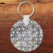 Natuurlijke grijze steenmozaïek, levensbloem sleutelhanger (Voorkant)