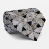 Natuurlijke grijze steenmozaïek, levensbloem stropdas (Opgerold)