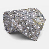 Natuurlijke grijze steenmozaïek, levensbloem stropdas (Opgerold)