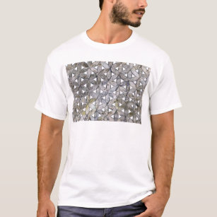 Natuurlijke grijze steenmozaïek, levensbloem t-shirt