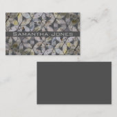 Natuurlijke grijze steenmozaïek, levensbloem visitekaartje (Voorkant / Achterkant)