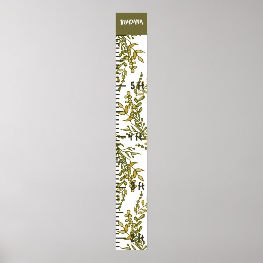 Natuurlijke Groei Hoogte Grafiek Liniaal Flora Lea Poster (Voorkant)