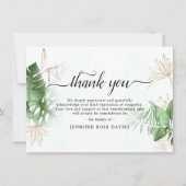 Natuurlijke groen & goud Elegante sympathie Bedankkaart (Voorkant)