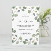 Natuurlijke groen Waterverf Eucalyptus bruiloft Kaart (Staand voorkant)