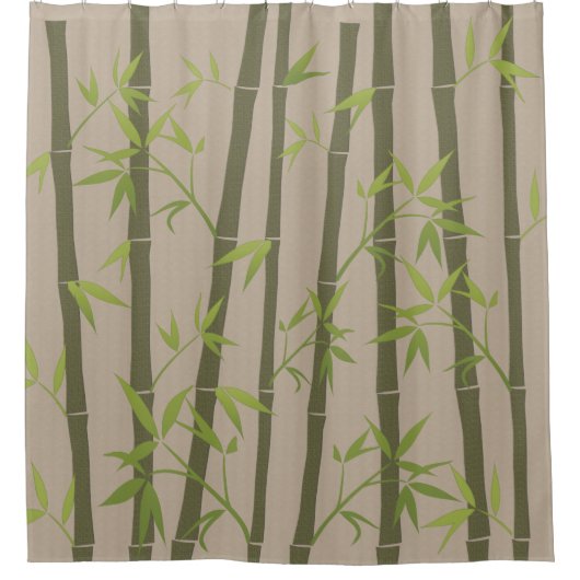 Natuurlijke groene Bamboe-Planten Douchegordijn (Voorkant)