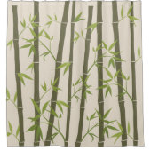Natuurlijke Groene Bamboe Planten Licht Douchegordijn (Voorkant)
