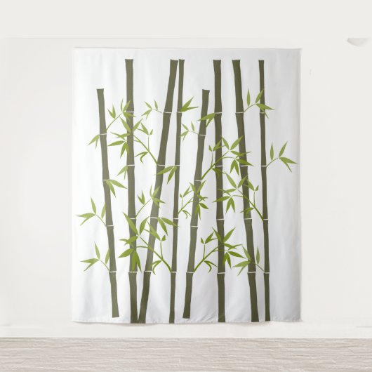 Natuurlijke groene Bamboe-Planten Wandkleed (Voorkant)