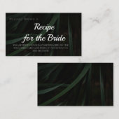 Natuurlijke groene bruidsdouche recept verzoekkaar informatiekaartje (Voorkant / Achterkant)