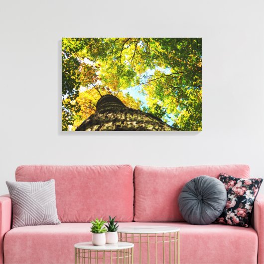 Natuurlijke groene en gele bomen canvas afdruk (Insitu (Woonkamer))