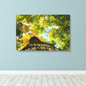 Natuurlijke groene en gele bomen canvas afdruk (Insitu (Houten vloer))