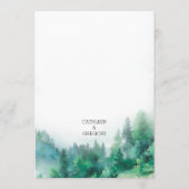 Natuurlijke groene en witte handgeschilderde heuve menu (Achterkant)