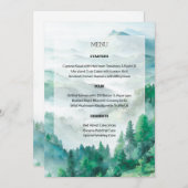 Natuurlijke groene en witte handgeschilderde heuve menu (Voorkant / Achterkant)