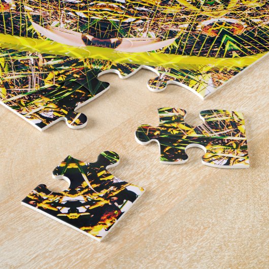 Natuurlijke groene kaleidoscopische mandala legpuzzel (Zijkant)