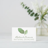 Natuurlijke groene lederen handgemaakte zeep-schot visitekaartje (Staand voorkant)