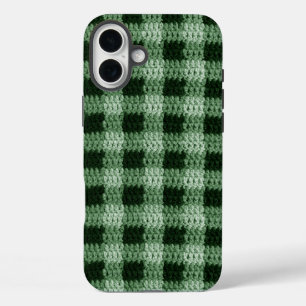 Natuurlijke Groene Plaid Artisan Haakprint Stoer iPhone 16 Plus Hoesje