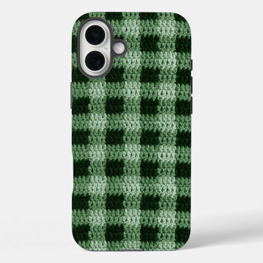 Natuurlijke Groene Plaid Artisan Haakprint Stoer Case-Mate iPhone Case (Achterkant)