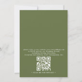 Natuurlijke groene rustieke elegante QR-code bruil Kaart (Achterkant)
