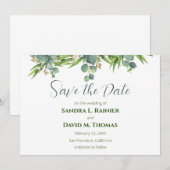 Natuurlijke groene Save the Date-kaarten Date (Voorkant / Achterkant)