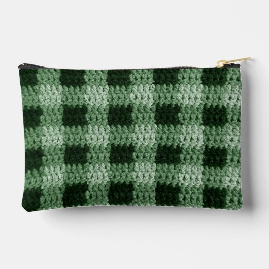 Natuurlijke groene tinten Plaid Artisan Haakprint Etui (Achterkant)