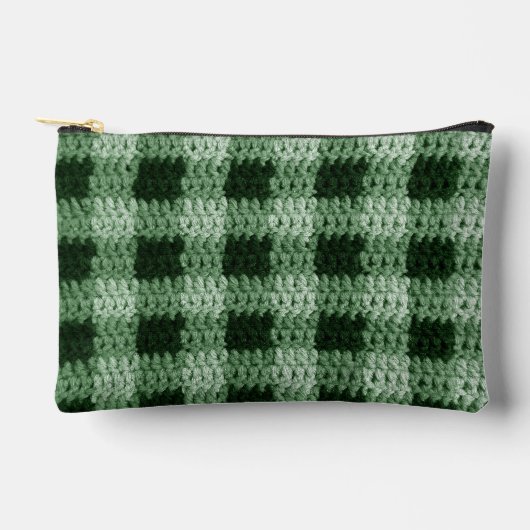 Natuurlijke groene tinten Plaid Artisan Haakprint Etui (Voorkant)
