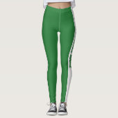 Natuurlijke groene Waterverf PERSONALISEREN Leggings (Voorkant)