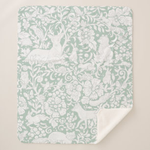 Natuurlijke Groene Wit Tekening Westen Wilde Diere Sherpa Deken