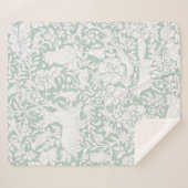 Natuurlijke Groene Wit Tekening Westen Wilde Diere Sherpa Deken (Voorkant (horizontaal))