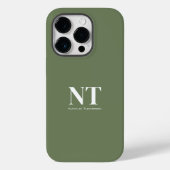  natuurlijke groenheid Vaste kleur Monogrammen Case-Mate iPhone Case (Achterkant)