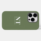 natuurlijke groenheid Vaste kleur Monogrammen Case-Mate iPhone Case (Achterkant (horizontaal))