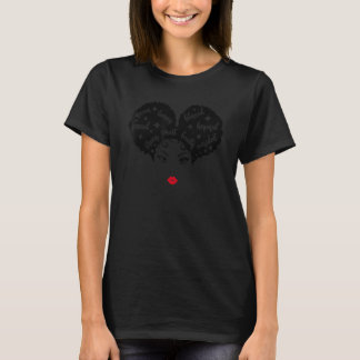 Natuurlijke Haar Afro Puffs Voor Zwart Meisjes Tie T-shirt