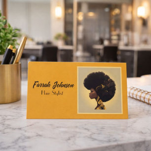 Natuurlijke Haar Stylist Afro Vrouw Visitekaartje