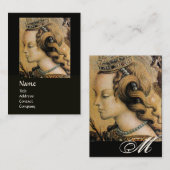 NATUURLIJKE HAARBEAUTY & JEWELRY MONOGRAM zwart Visitekaartje (Voorkant / Achterkant)