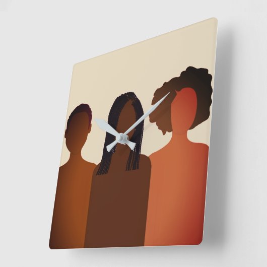 Natuurlijke haarwandklok vierkante klok (Hoek)