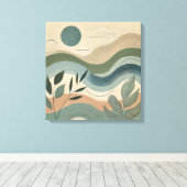 Natuurlijke Harmonie - Organische Abstracte Golven Canvas Afdruk (Insitu (Houten vloer))